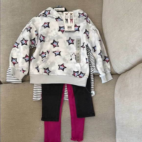 Kids Headquarters Starry Hoodie and Leggings Set - Picture 1 of 3